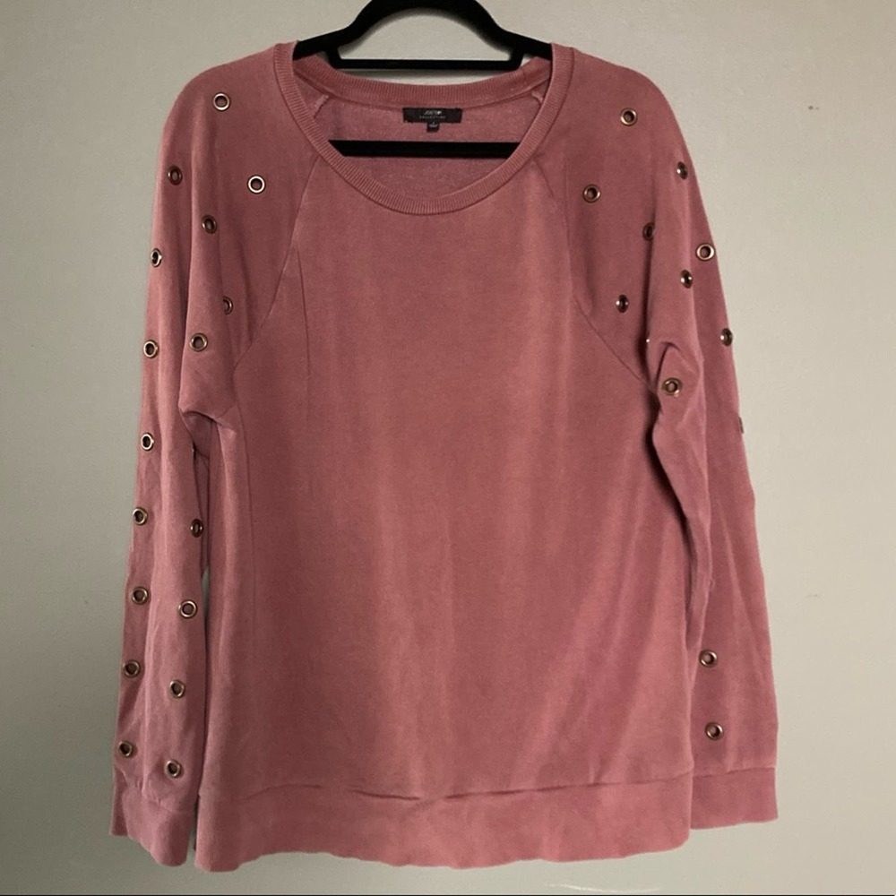 Joe's Jeans sweatshirt small grommet mauve studded rocker